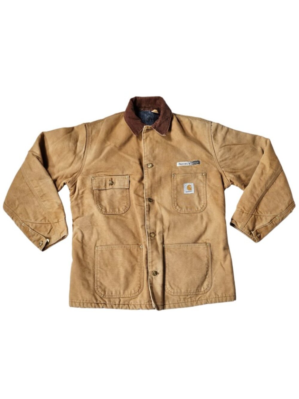 Carhartt Vintage Blanket Lined Chore Coat Brown Men's Large Approx. Distressed